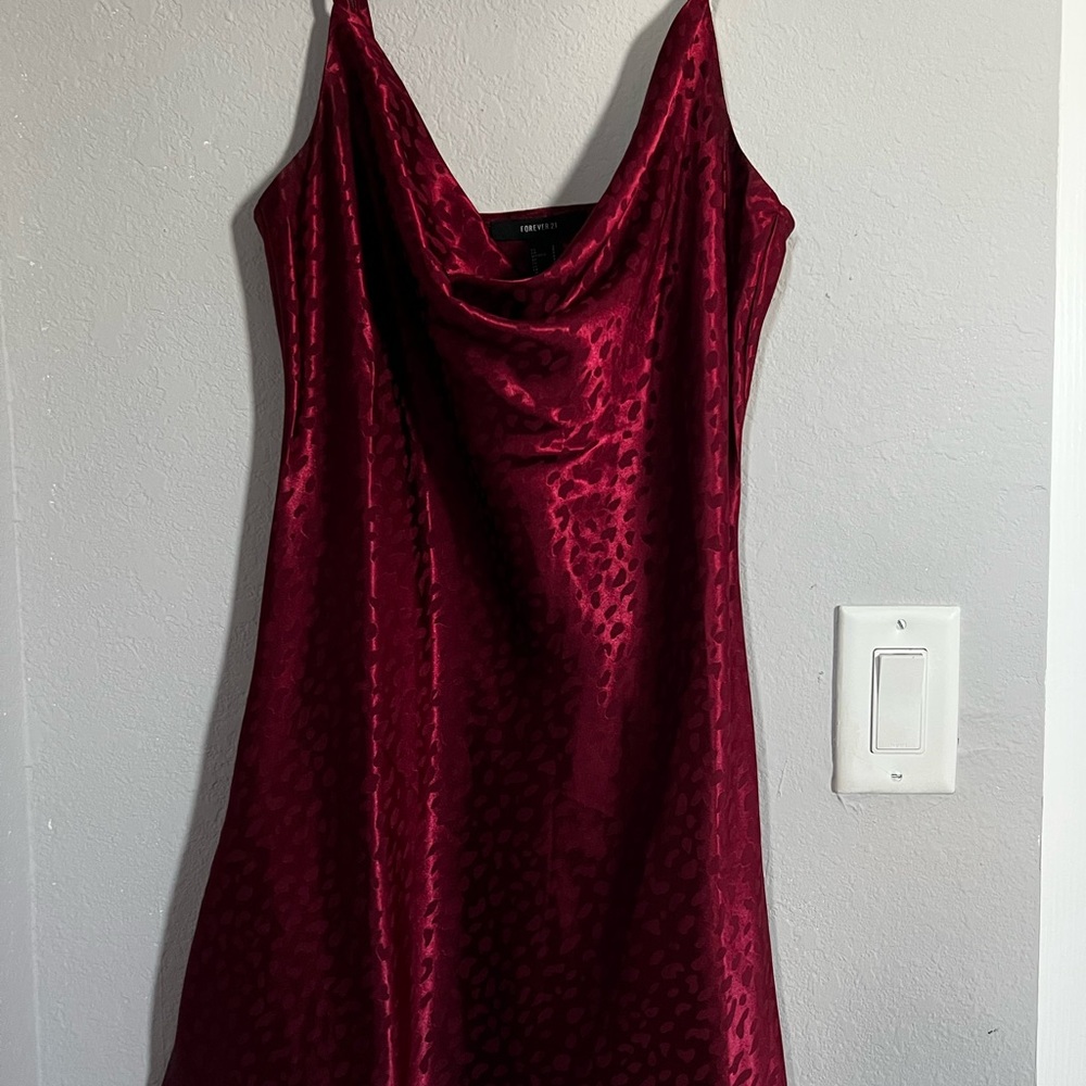 Forever 21 Maroon Satin Dress